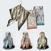 90cm Large Square Scarf Silk Scarf Headband Flower Printing Scarf Scarf Satin Square Scarf for Women