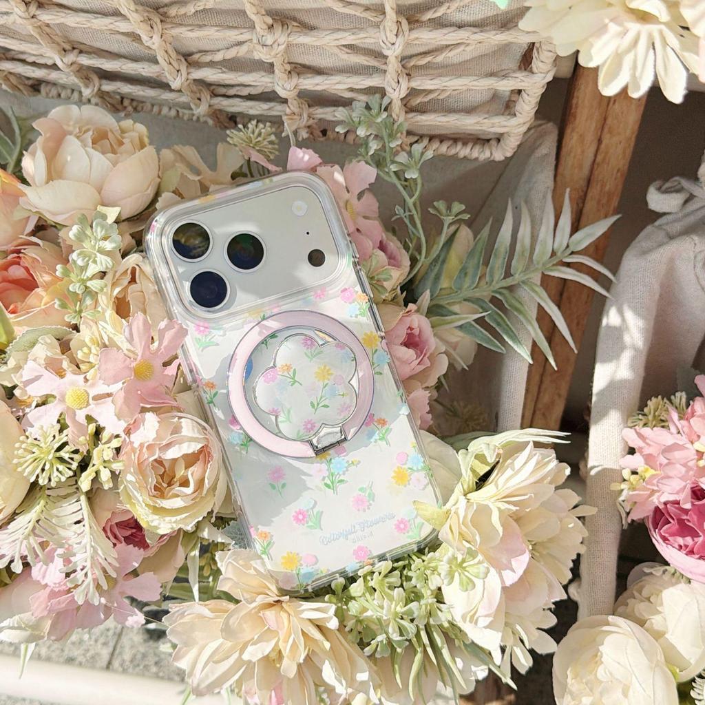 Colorful Floral Magnetic Stand iPhone 17 Pro Max Case, Compatible with iPhone 17/16/15