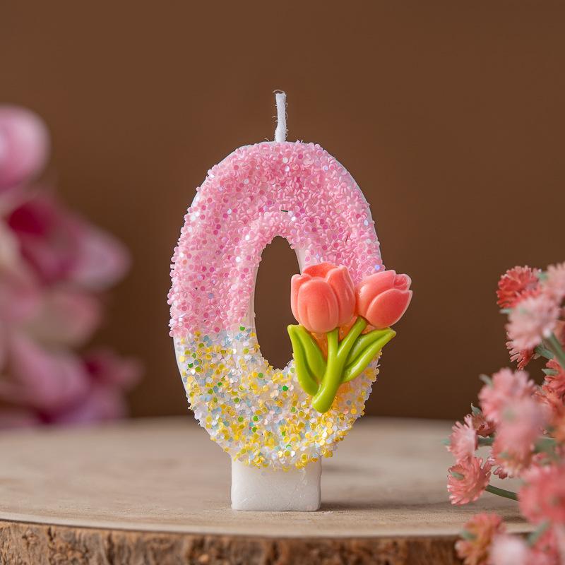 

Creative Handmade 0-9 Birthday Flower Candle for Cakes and Desserts