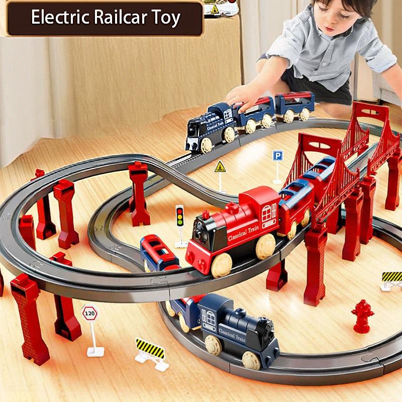 44Pcs/set Electric Assembling Rail Train Boy Educational Simulation Model Set Birthday Gift Train Track Toys