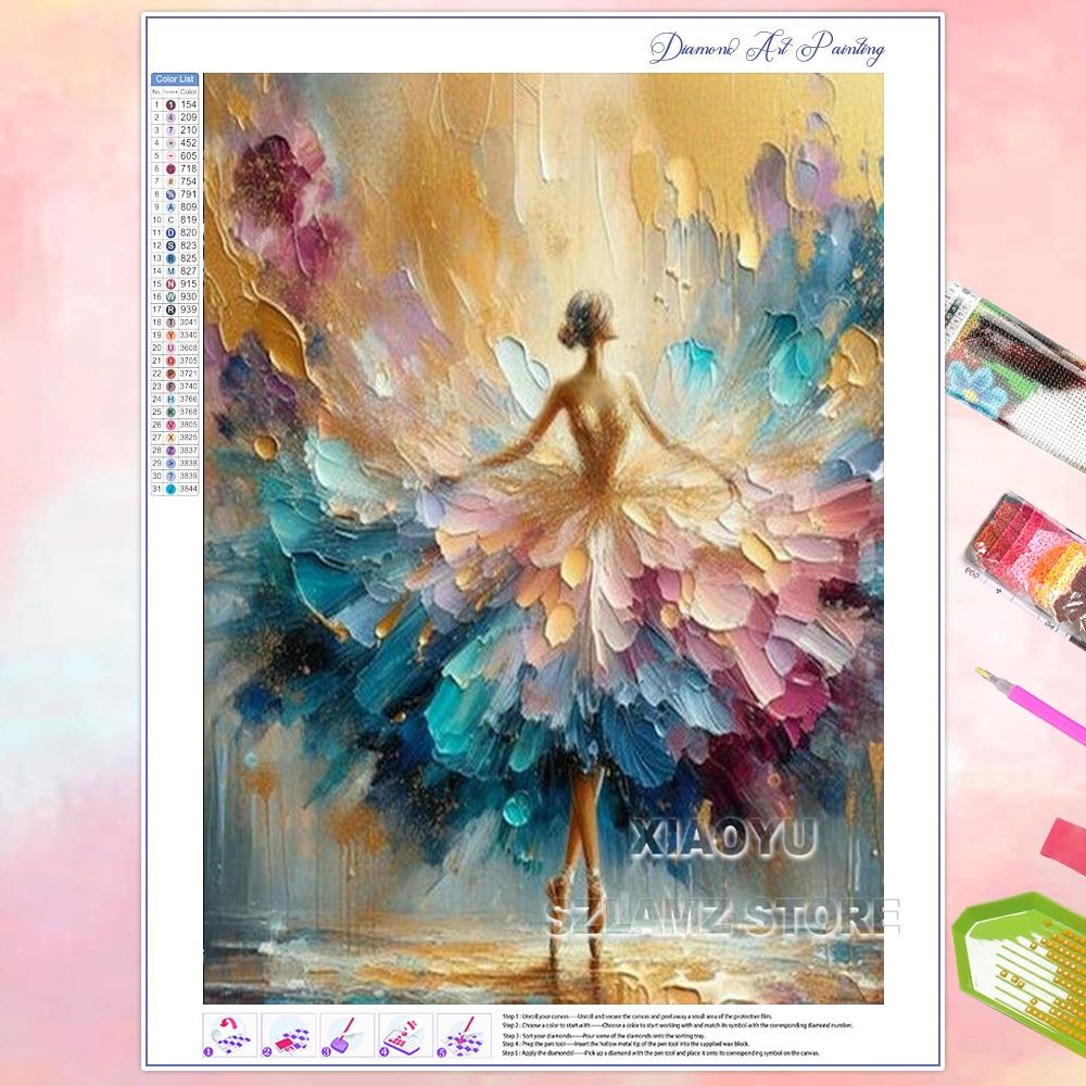 5D DIY Diamond Painting Dancing Beautiful Girl Full Square/Round Diamond Mosaic Embroidery Home Decor Handmade Gifts