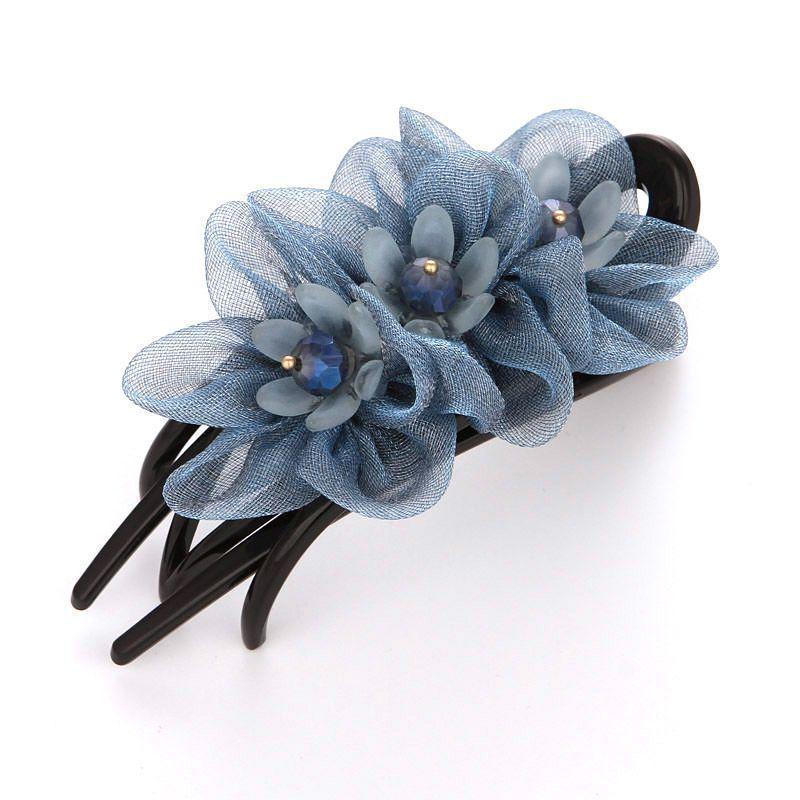 

Корейская шелковая заколка-уточка для волос для укладки светло-синий