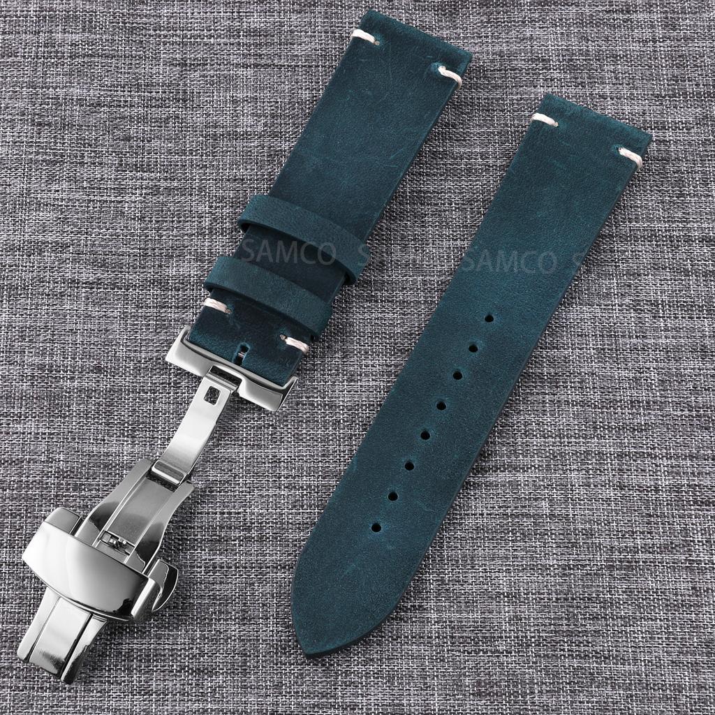 Genuine Leather Watch Bands , Vintage Top Grain Leather Watch Straps 18mm, 19mm, 20mm, 21mm, 22mm, 24mm for Seiko Citizen Orient