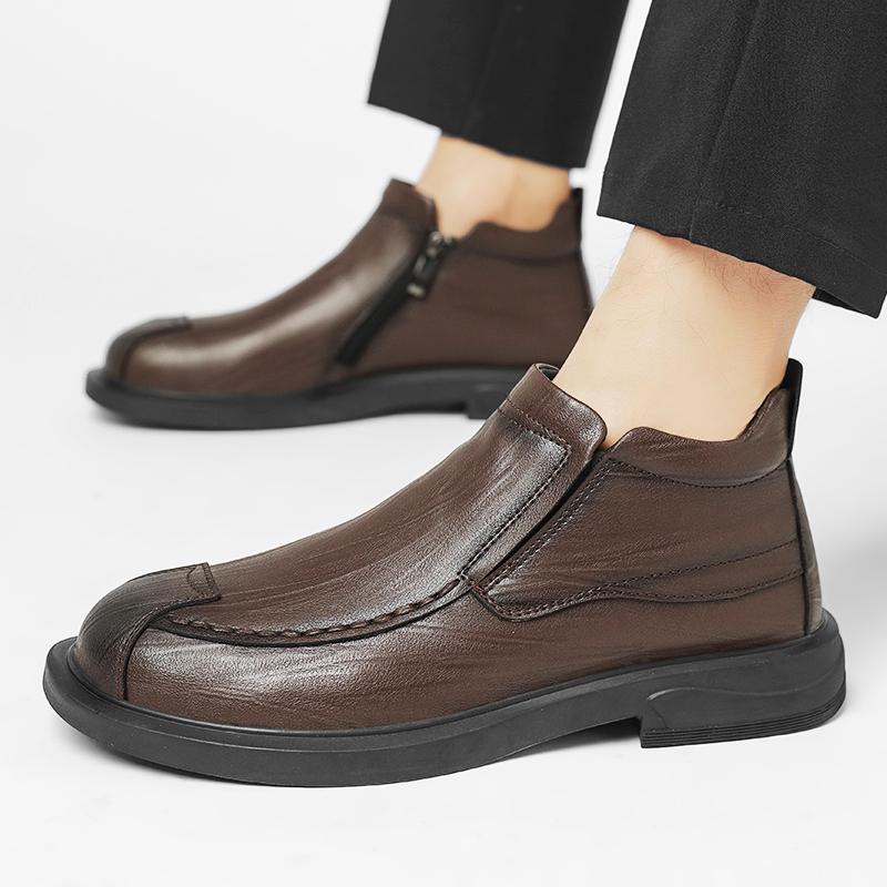 Модные мужские модные брендовые ботинки челси из натуральной кожи — фото 6