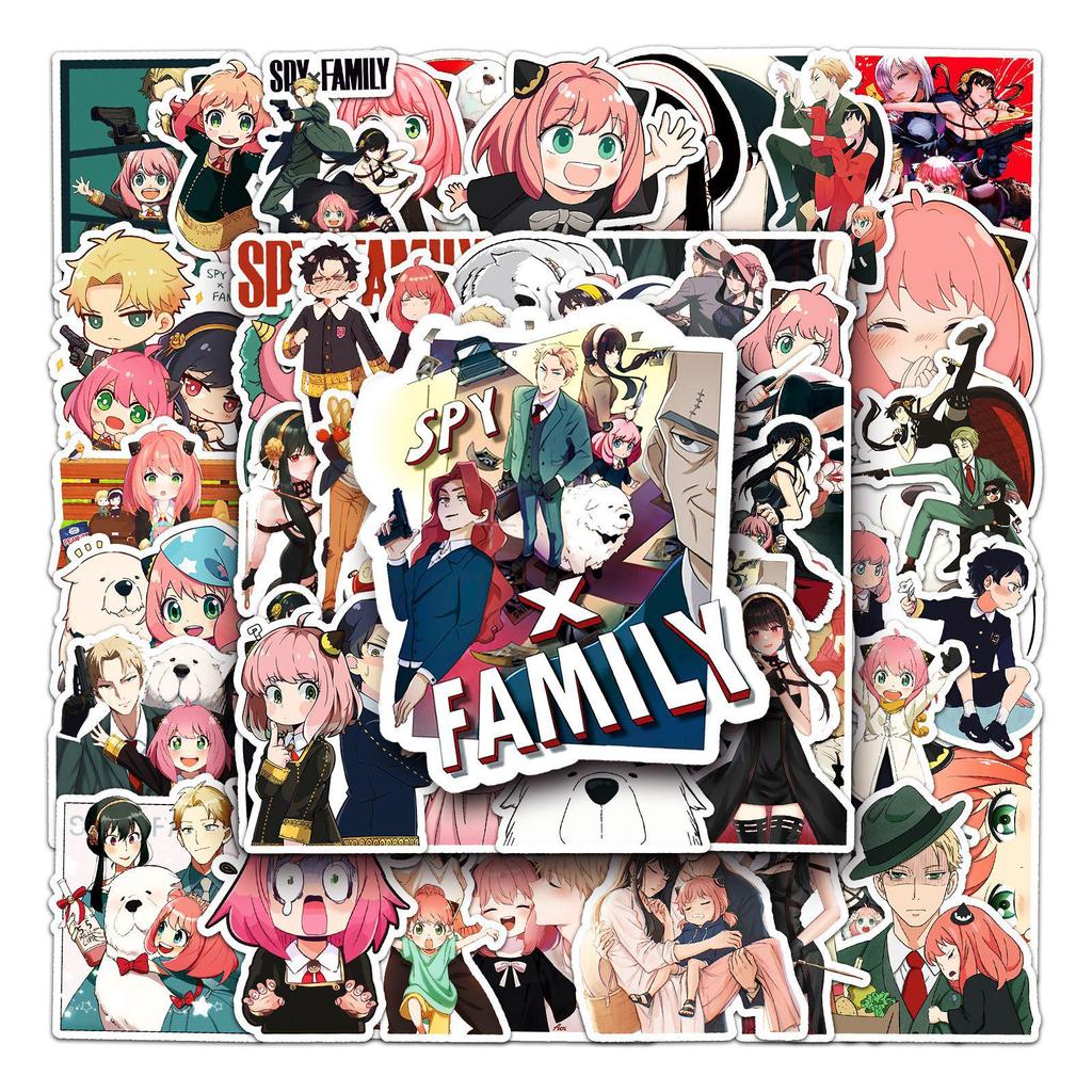 50 Sheets of SPY X FAMILY Anime Graffiti Stickers for Phone Cases & Suitcases