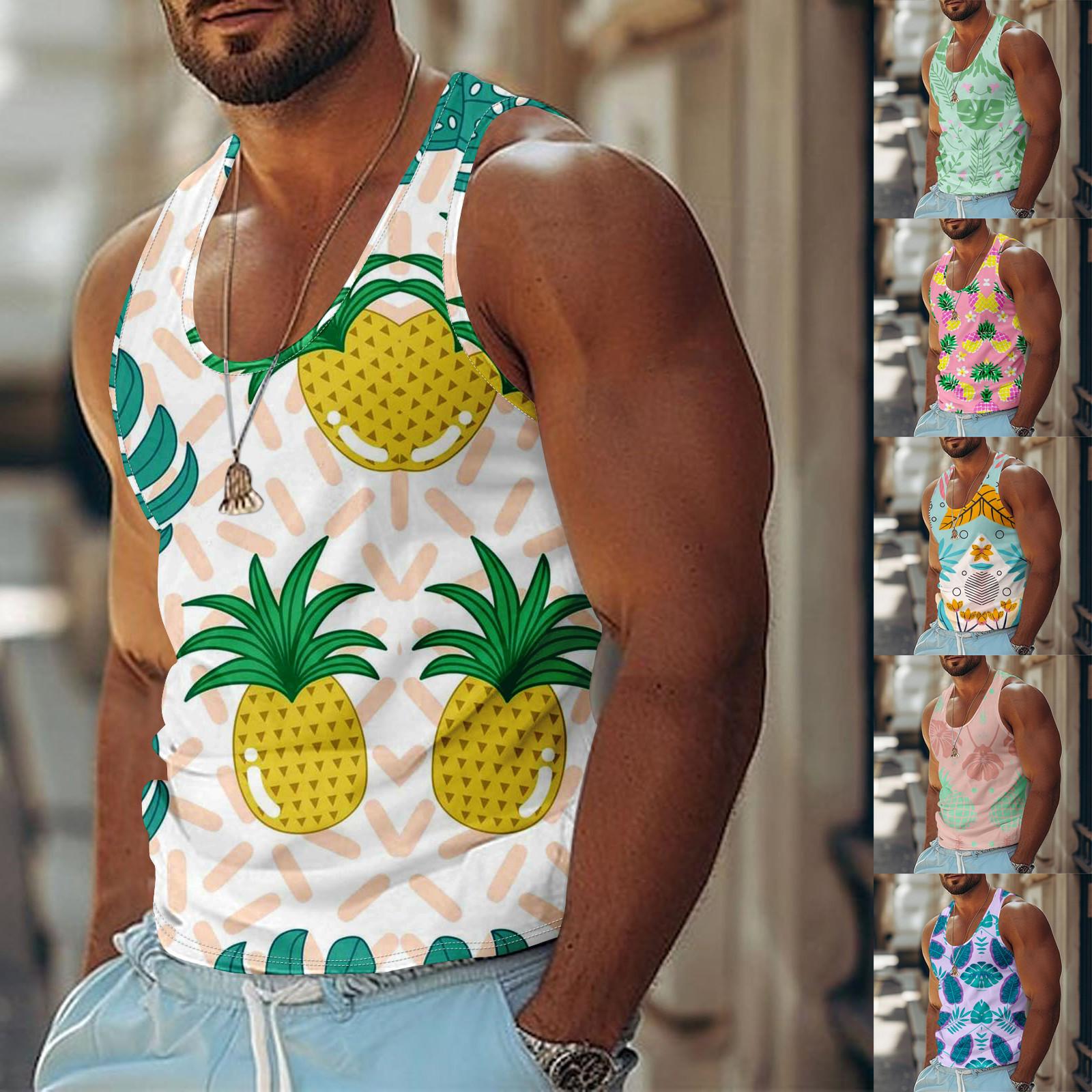 

Мужская летняя пляжная майка для серфинга, большой размер, повседневный дышащий топ без рукавов, свободная майка с принтом, мужская рубашка XL синий