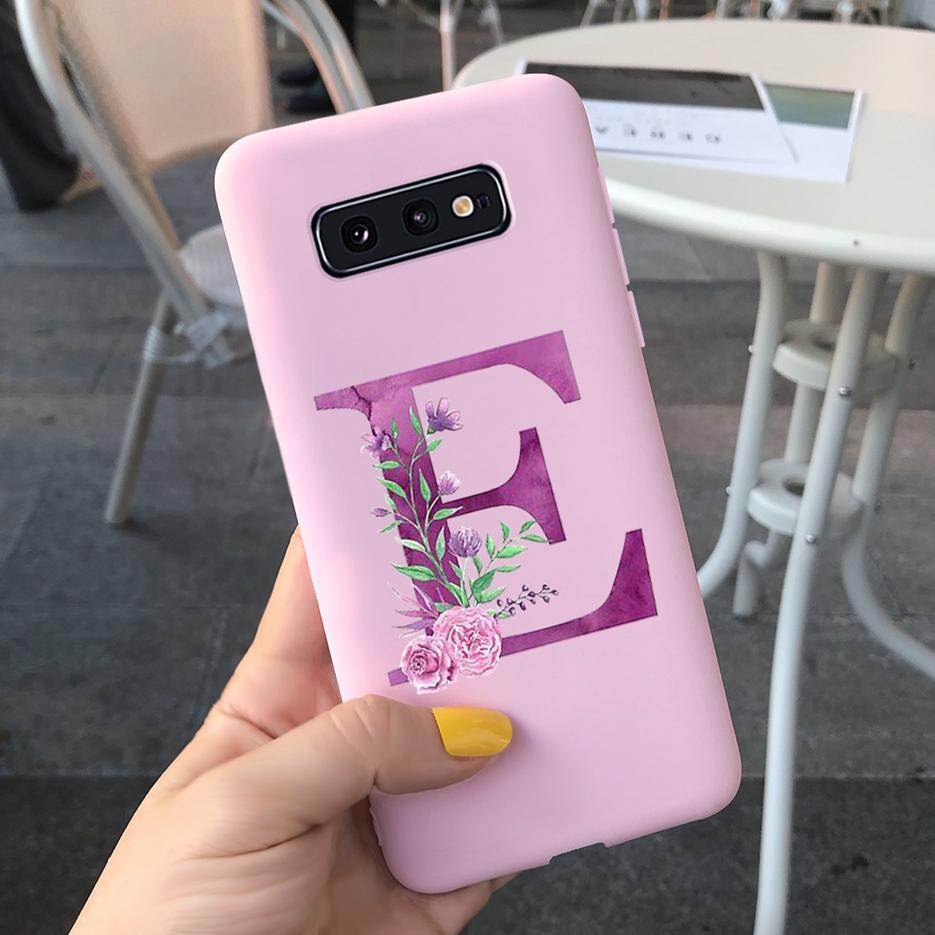 Cute Letters Cover For Samsung Galaxy S10 Plus Case S10 S10e Soft Silicone Phone Back Case For Samsung S10 S10e S10+ Cover Coque