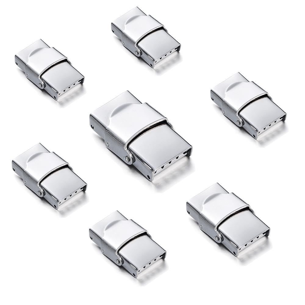 5Pcs Stainless Steel Clasp Crimp Jaw Hook Watch Band Clasp for Leather Silicone Bracelet Jewelry Making DIY Connect Lace Buckle