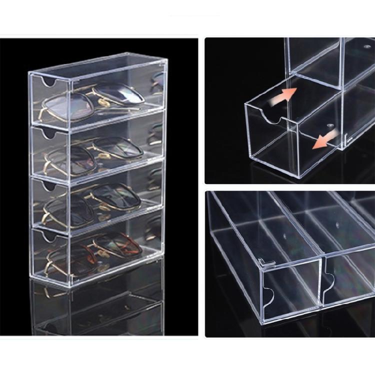 Space saving Clear Drawer Organizer Storage Box for Sunglasses and Stationery