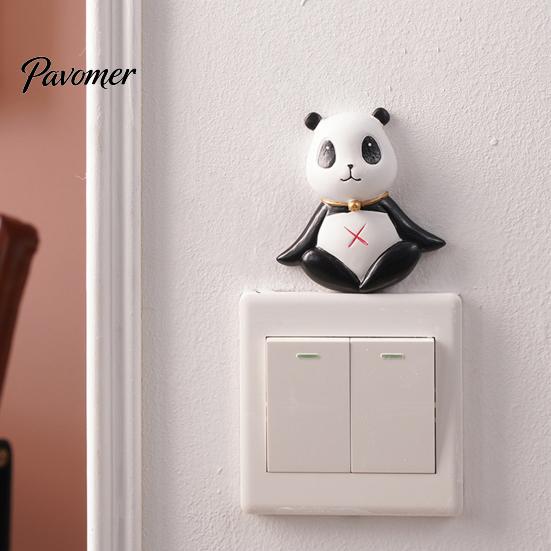 Panda Room Decor 3D Light Switch Sticker, Cute Decal, Easy Peel Resin Cover & Stick Wall Art for Home Bedroom Living Cartoon Surround