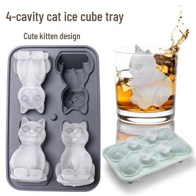 Kurzhaar Katze Silikon Eiswürfelform für Getränke - Milchtee, Whiskey, Tierformen