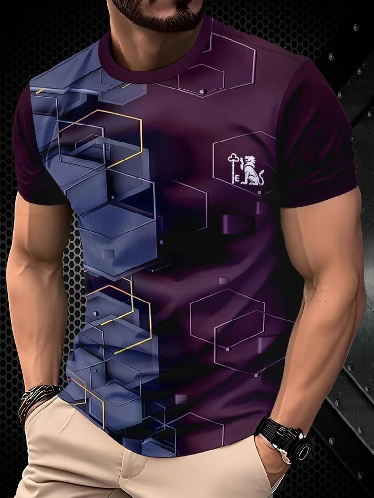 Fashion T-Shirts for Men 3D Print Men's T-Shirts Street Designer Short Sleeved Loose Oversized Tops Tees Daily Casual Sportswear