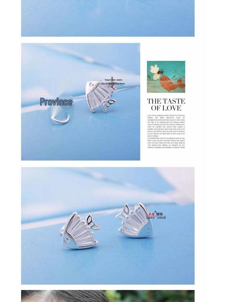 Clownfish Design 999 Pure Silver & Zirconia Hook Earrings for Women - Breathable, Anti-Allergenic, and Comfortable.