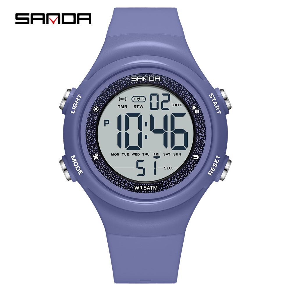 Sanda SD6372 New Electronic Watch Stylish Waterproof Colorful Lights Student Watch Popular Sports Watch