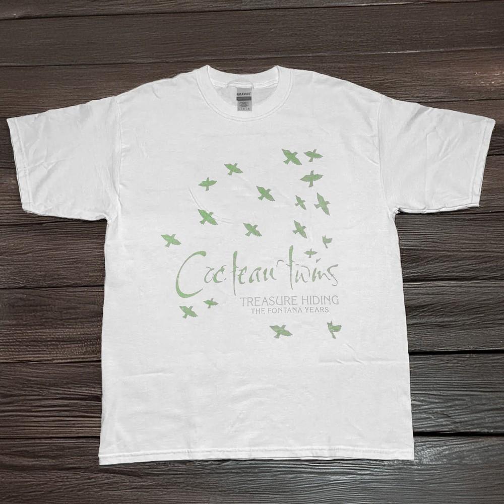 Cocteau Twins band 90s White Short Sleeve White Cotton Tshirt Unisex T-Shirt L