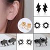 Punk Stainless Steel Lightning Earring for Women Sun Piercing Jewelry Cool Girls Personality Earrings Gifts Accessories