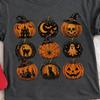 Halloween Pumpkin Collage Vintage Comfort Color Shirt, Spooky Jack O Lantern Witch Hat Ghost Cat Haunted House Retro Shirt