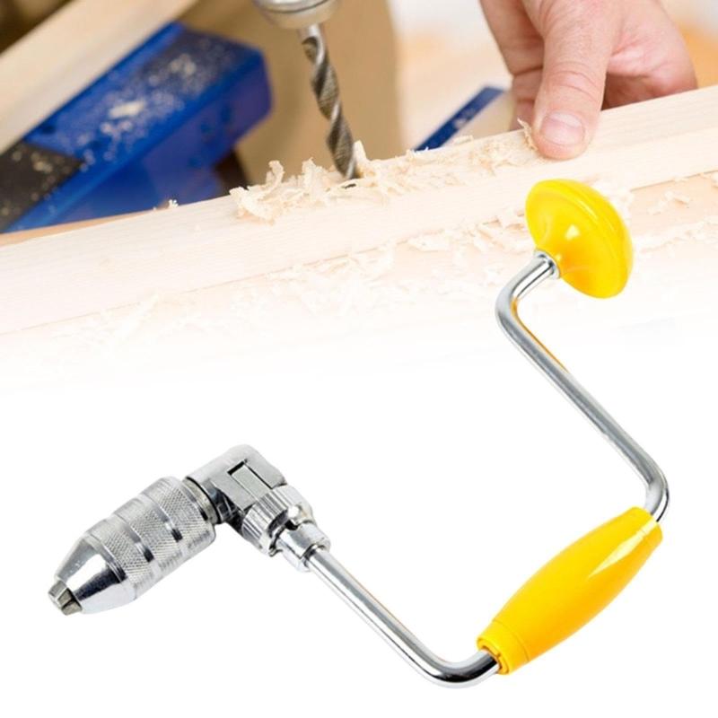 Traditional Hand Drill Carpentry Tool For Precise Hole Drilling Ergonomic Grip Design Multiple Size Bit No Power Require