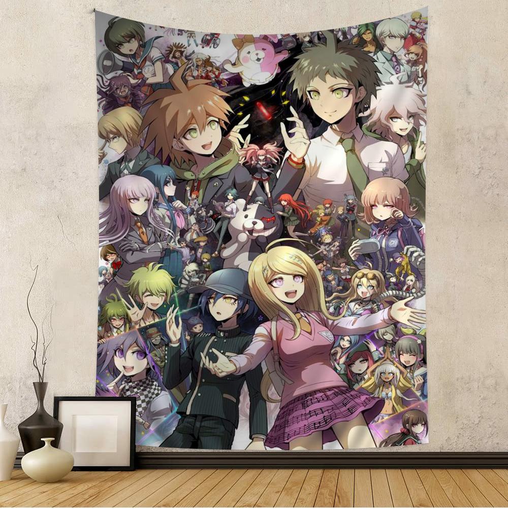 Classic Anime Game Series Danganronpa Colorful Tapestry Wall Hanging Bohemian Wall Tapestries Mandala Wall Art Decor