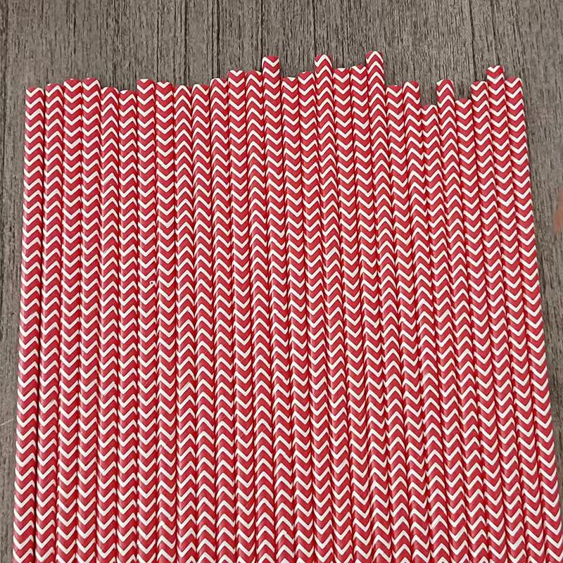 Individually Wrapped Biodegradable Striped Paper Straws