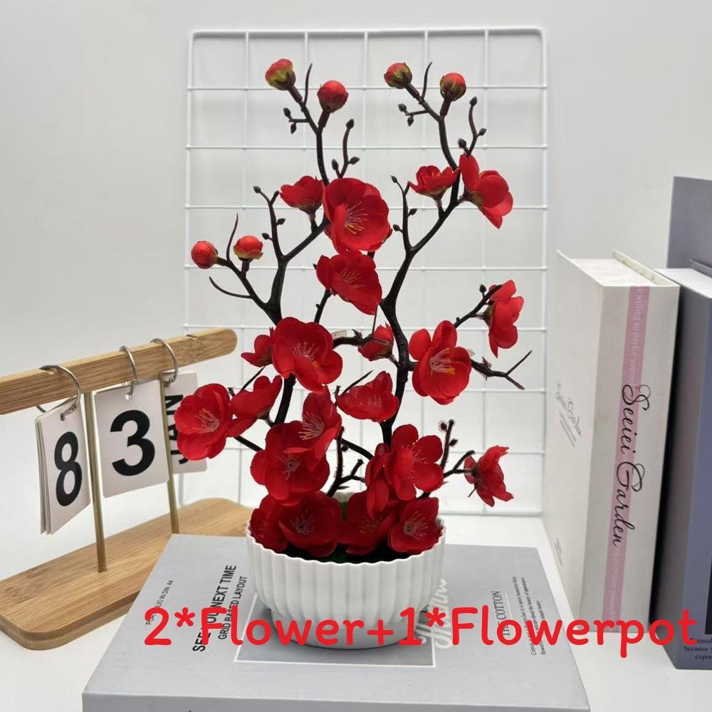 

Chimonanthus Praecox Flower Basin Decorative Potted Plant For Home Office Gift ярко-красный