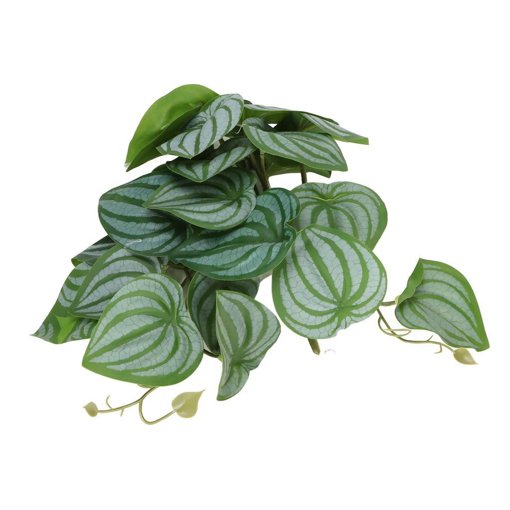 Reptiles Simulation Leaves Decoration 9.8in Fake Leaves with Powerful Suction Cup for Aquarium