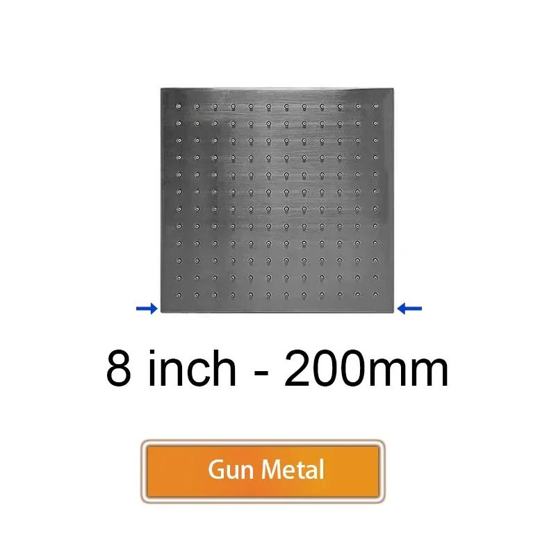 Bathroom Accessories Bath Square Rain Shower Head Quality Brass Shower, Brushed Gold, Rose, Black, Chrome, Brushed Grey