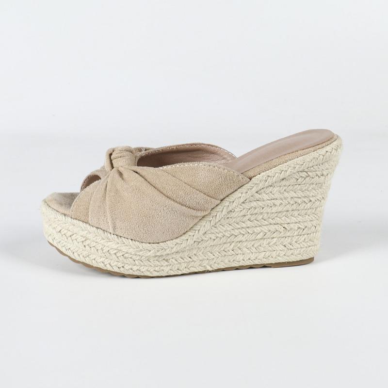 Retro Peep Toe Summer Shoes Women High Heels Sandals Fashion Brand Wedges Ladies Party Shoes Wedge Sandals 10cm Big Size 42