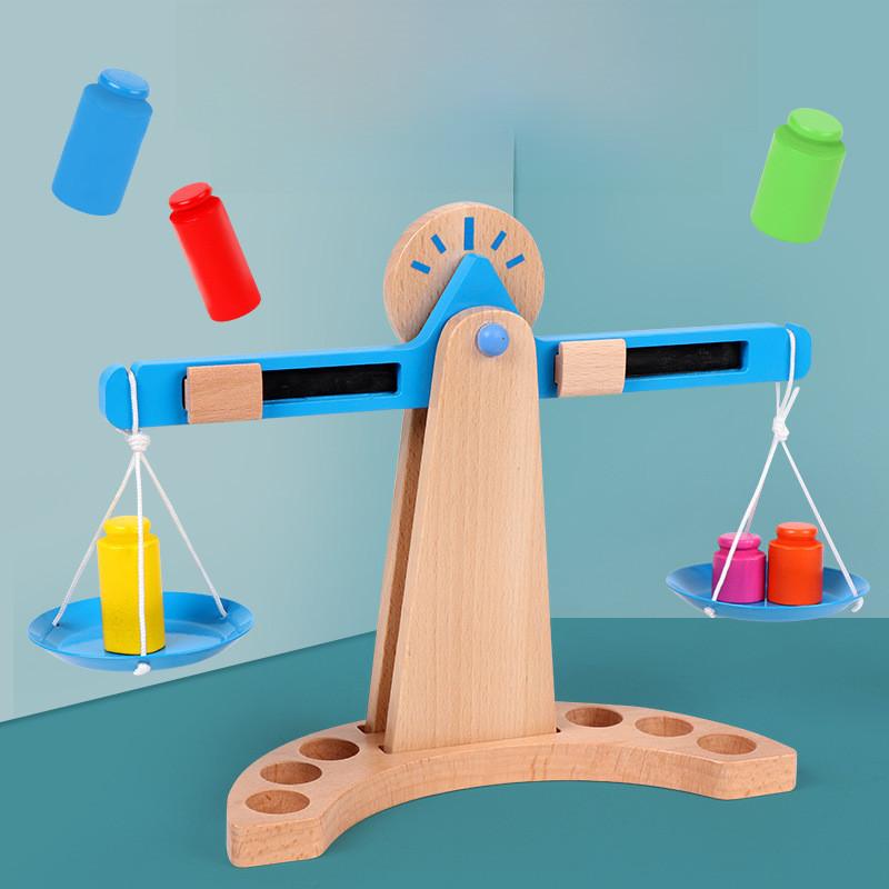 Wooden Balance Scale Toy For Children Educational Science Experiment Kids Learning Gift