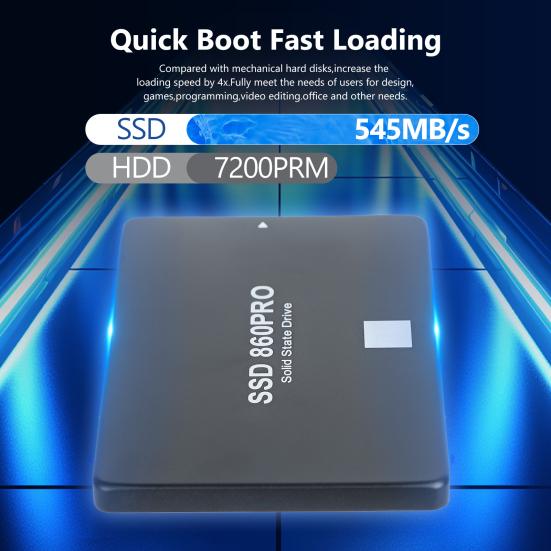 860 PRO 1/2/4TB SATA 3 2.5-inch SSD Speed Up To 545MB/s Read 530MB/s Write PC Desktop Laptop Internal Solid State Drive Replacement Accessories