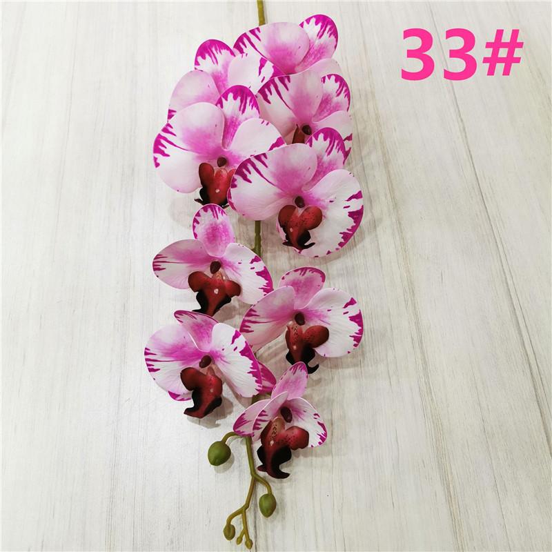 One Latex Butterfly Orchid Flowers 9 Heads Real Touch Good Quality Artificial Phalaenopsis Orchid