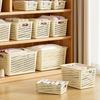 4Pcs Storage Baskets with Handle Large Capacity Hollow Breathable Stackable Decorative Toys Clothes Storage Containers