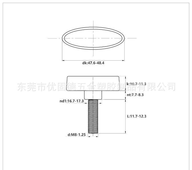 304 Stainless Steel T-Shaped Rubber-Coated M8 Handle Screw