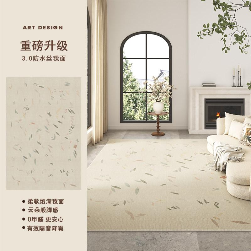 Crème Kleurige Vloerkleden voor Woonkamer Licht Luxe Slaapkamer Decoratie Tapijt Groen Nachtkastje Antislip Tapijt Wasbaar Huis Dikke Vloermat 80x120cm