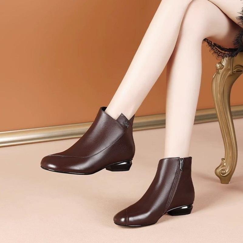 Retro Fashion Thick-heeled Short Boots Autumn and Winter Ankle Boots Women
