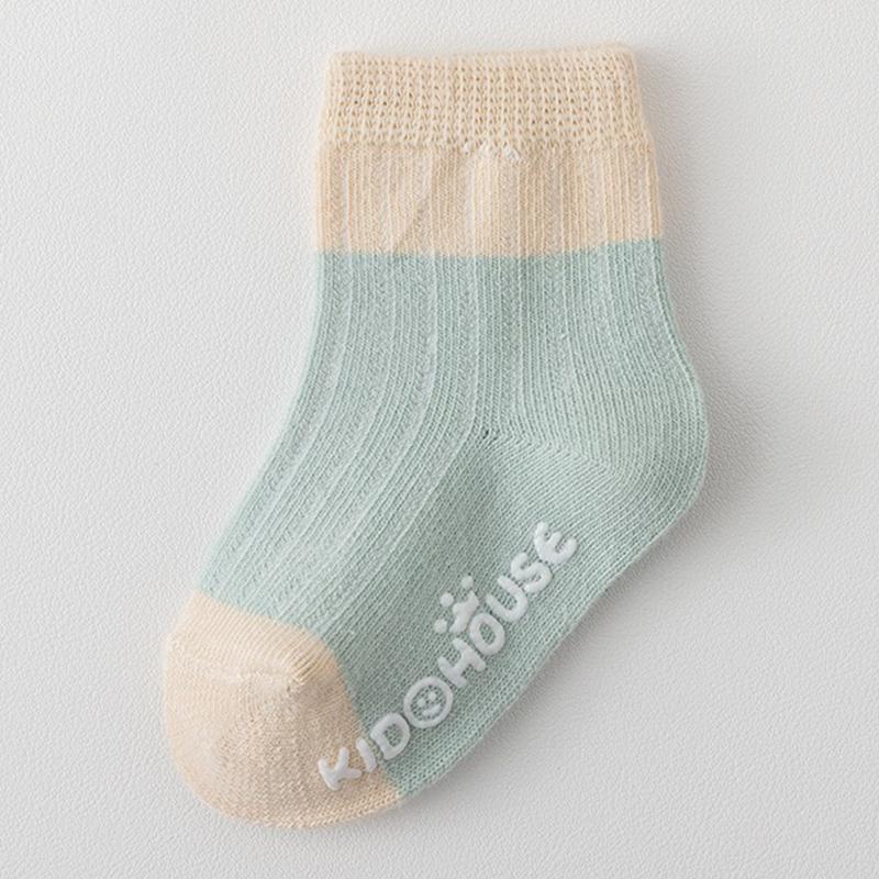 

Носки для малышей из чесаного хлопка контрастных цветов с нескользящей резиновой подошвой, мягкие и удобные, приятные к коже, повседневные носки для новорожденных L(1-3Y)