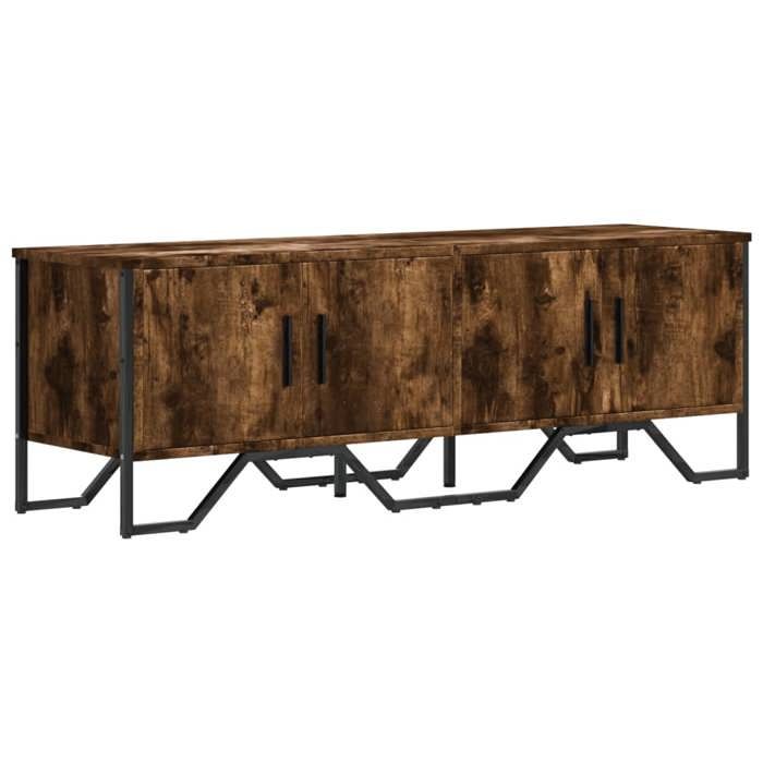 VidaXL Meuble TV chêne fumé 122x34x41 cm bois d'ingénierie, support TV, buffet TV, meuble multimédia, banc TV, meuble hifi, 848586