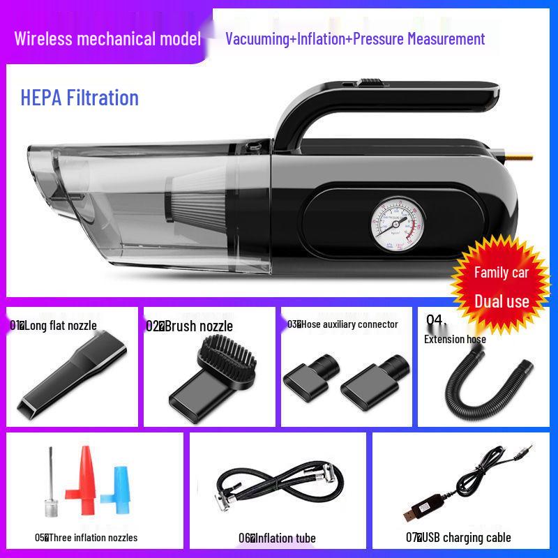 

Беспроводной портативный автомобильный насос для шин двойного назначения и пылесос