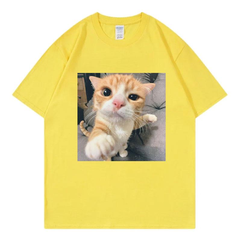 Funny Cat Meme Graphic T Shirts High Quality Fashion Short Sleeve Tshirts Unisex Unisex Summer Casual 100cotton Tshirt Streetwear