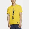 Nike T Shirts Men's Yellow Crew Neck Moderate Straight Fit BV7833-703