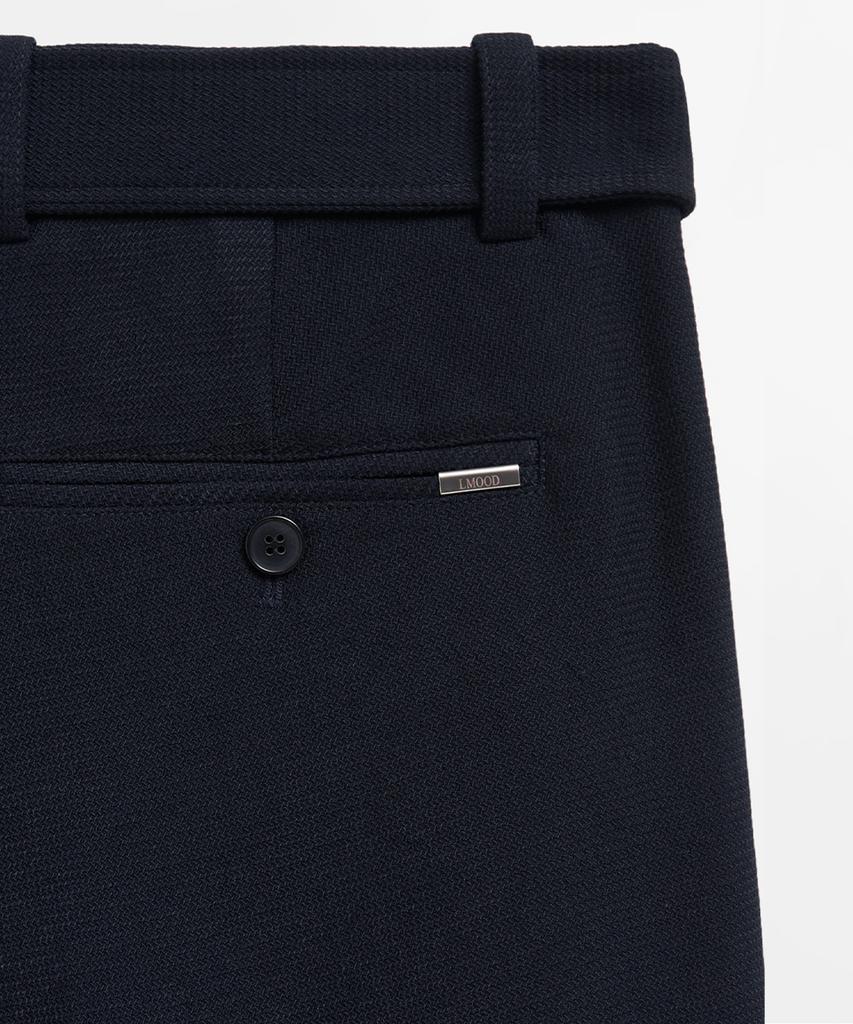 LMOOD Porto Belted Slacks Dark Navy