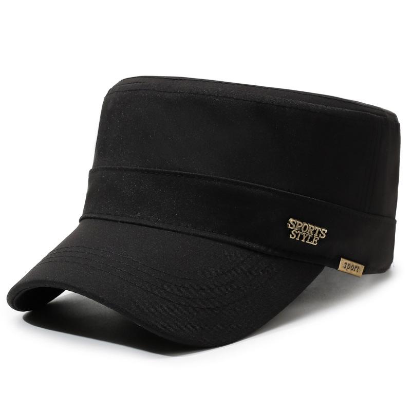 Men s Flat Top Hat Sunscreen Hat Spring Summer Outdoor Cap Sunshade Hat чёрный
