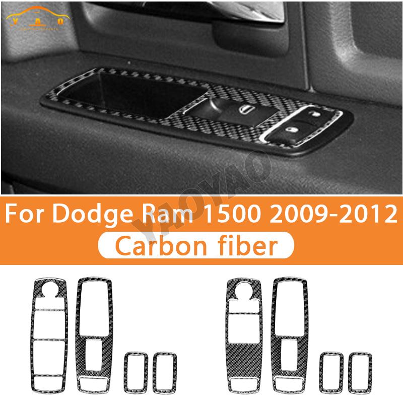 EHV5 For Dodge RAM 1500 2009 2010 2011 2012 Car Interior Accessories Window Lift Switch Panel Decorative Decal Sticker Cover Trim