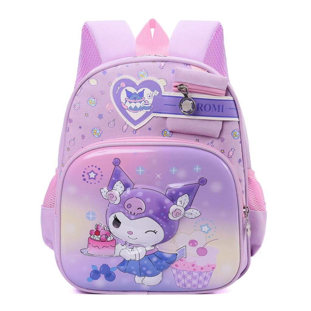 Kuromi Melody Pattern Kids Backpack With Breathable Oxford Fabric For Elementary School Students