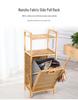 Bamboo Fabric Laundry Basket with Three-Layer Storage Rack and Wall-Mounted Storage Feature