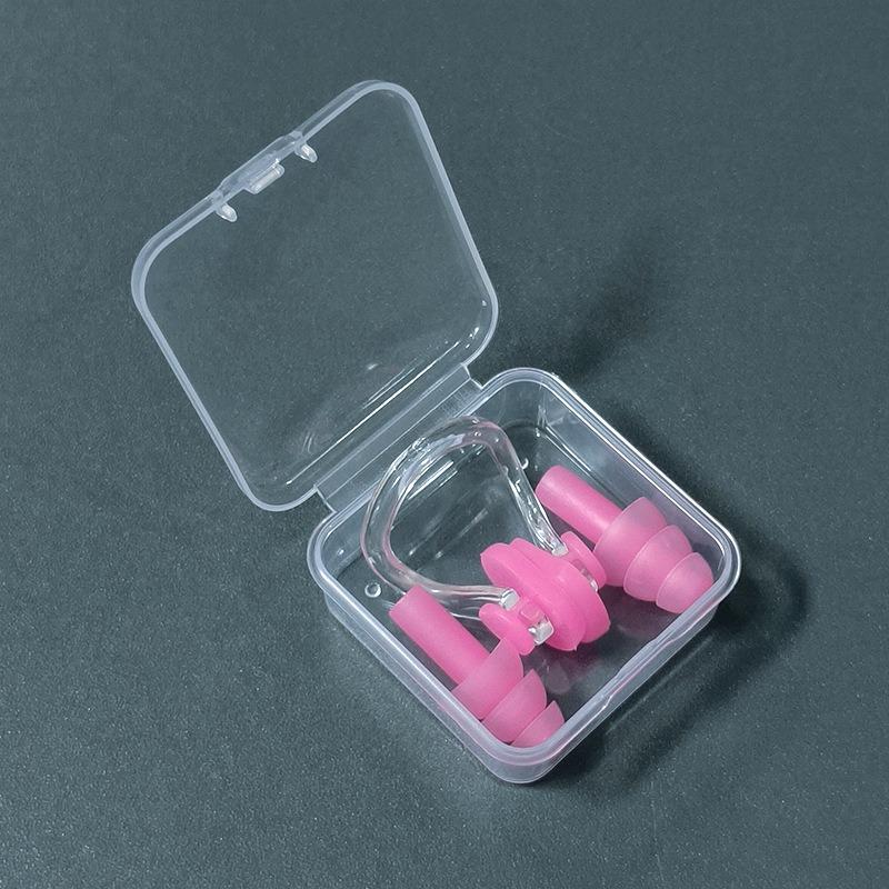Nose Clip Earplug Set with Soft Silicone Three-layer Waterproof Swimming Equipment
