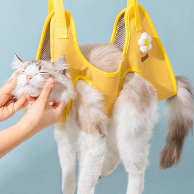 Postroj pro kočky na úpravu srsti Prodyšný postroj pro kočky na úpravu srsti Kočičí závěs Hammock na stříhání drápků Úprava srsti Závěs Taška na omezení