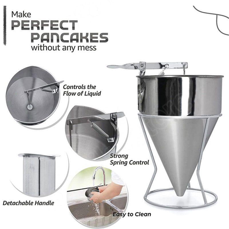 1200ML Oil Hopper With Bracket Stainless Steel Funnel Dispenser Cupcake Pancake Batter Octopus Fish Ball Kitchen Baking Tools