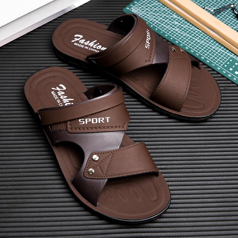 Men's Sandals Summer Casual Leather Sandals Man Outdoor Beach Shoes For Men Classic Men's Slippers Trend Slippers Male