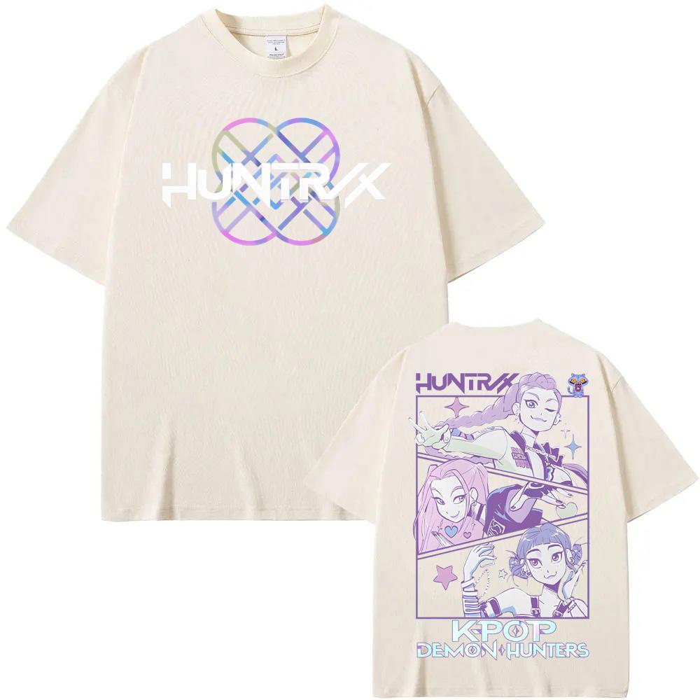 KPop Demon Hunters Grafisk T-skjorte Kort Erme 100% Bomull T-skjorte Vintage T-skjorte Hip Hop Punk Klær Topper